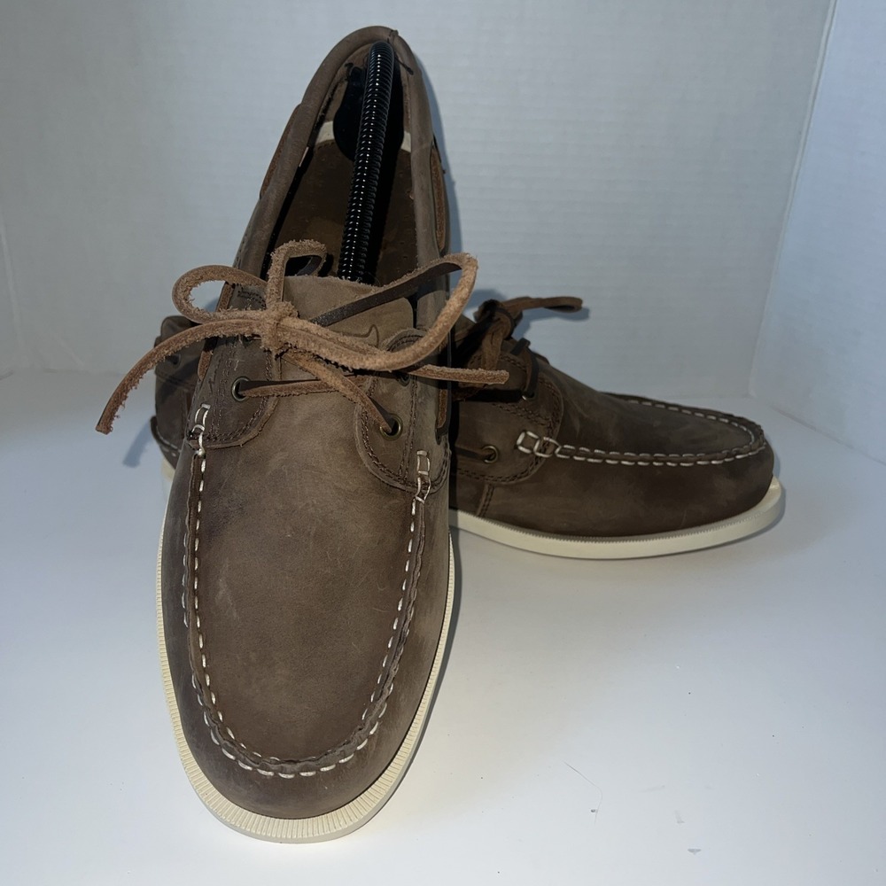 New Canoos Tan Golf Boat Shoes Leather‎ Men's Size 11